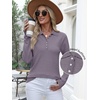 image:imageANRABESS Long Sleeve Polo Sweaters for Women Pearl Button  Business Casual Work Office Pullover Tops Basic Lightweight Comfy Knit Fall Fashion Winter Layer ClothesNutmeg
