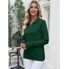 image:imageANRABESS Long Sleeve Polo Sweaters for Women Pearl Button  Business Casual Work Office Pullover Tops Basic Lightweight Comfy Knit Fall Fashion Winter Layer ClothesForest Green