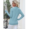 image:imageANRABESS Long Sleeve Polo Sweaters for Women Pearl Button  Business Casual Work Office Pullover Tops Basic Lightweight Comfy Knit Fall Fashion Winter Layer ClothesLight Blue