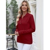 image:imageANRABESS Long Sleeve Polo Sweaters for Women Pearl Button  Business Casual Work Office Pullover Tops Basic Lightweight Comfy Knit Fall Fashion Winter Layer ClothesRed
