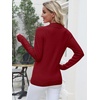 image:imageANRABESS Long Sleeve Polo Sweaters for Women Pearl Button  Business Casual Work Office Pullover Tops Basic Lightweight Comfy Knit Fall Fashion Winter Layer ClothesRed