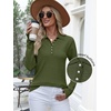 image:imageANRABESS Long Sleeve Polo Sweaters for Women Pearl Button  Business Casual Work Office Pullover Tops Basic Lightweight Comfy Knit Fall Fashion Winter Layer ClothesArmy Green