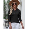 image:imageANRABESS Long Sleeve Polo Sweaters for Women Pearl Button  Business Casual Work Office Pullover Tops Basic Lightweight Comfy Knit Fall Fashion Winter Layer ClothesBlack