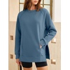 image:imageANRABESS Oversized Sweatshirt for Women Crewneck Fall Outfits  Long Sleeve Side Slit Pullover Tops Comfy Soft Fleece Loose Fit Sweatshirts with Pockets Casual Work Lounge Winter ClothesGrey Blue