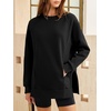 image:imageANRABESS Oversized Sweatshirt for Women Crewneck Fall Outfits  Long Sleeve Side Slit Pullover Tops Comfy Soft Fleece Loose Fit Sweatshirts with Pockets Casual Work Lounge Winter ClothesBlack