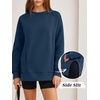 image:imageANRABESS Oversized Sweatshirt for Women Crewneck Fall Outfits  Long Sleeve Side Slit Pullover Tops Comfy Soft Fleece Loose Fit Sweatshirts with Pockets Casual Work Lounge Winter ClothesNavy Blue