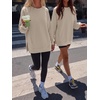 image:imageANRABESS Oversized Sweatshirt for Women Crewneck Fall Outfits  Long Sleeve Side Slit Pullover Tops Comfy Soft Fleece Loose Fit Sweatshirts with Pockets Casual Work Lounge Winter ClothesLight Khaki