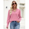 image:imageANRABESS Sweaters for Women Fall Lightweight Knit Pullover  Soft Long Sleeve V Neck Loose Fit Shirts Business Casual Work Tops Winter Spring BlousesCoral Pink
