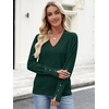 image:imageANRABESS Sweaters for Women Fall Lightweight Knit Pullover  Soft Long Sleeve V Neck Loose Fit Shirts Business Casual Work Tops Winter Spring BlousesDark Green