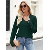 image:imageANRABESS Sweaters for Women Fall Lightweight Knit Pullover  Soft Long Sleeve V Neck Loose Fit Shirts Business Casual Work Tops Winter Spring BlousesDark Green