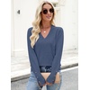 image:imageANRABESS Sweaters for Women Fall Lightweight Knit Pullover  Soft Long Sleeve V Neck Loose Fit Shirts Business Casual Work Tops Winter Spring BlousesDeep Blue