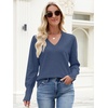 image:imageANRABESS Sweaters for Women Fall Lightweight Knit Pullover  Soft Long Sleeve V Neck Loose Fit Shirts Business Casual Work Tops Winter Spring BlousesDeep Blue