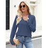 image:imageANRABESS Sweaters for Women Fall Lightweight Knit Pullover  Soft Long Sleeve V Neck Loose Fit Shirts Business Casual Work Tops Winter Spring BlousesDeep Blue