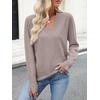 image:imageANRABESS Sweaters for Women Fall Lightweight Knit Pullover  Soft Long Sleeve V Neck Loose Fit Shirts Business Casual Work Tops Winter Spring BlousesGrey Khaki