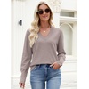 image:imageANRABESS Sweaters for Women Fall Lightweight Knit Pullover  Soft Long Sleeve V Neck Loose Fit Shirts Business Casual Work Tops Winter Spring BlousesGrey Khaki
