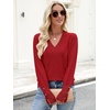 image:imageANRABESS Sweaters for Women Fall Lightweight Knit Pullover  Soft Long Sleeve V Neck Loose Fit Shirts Business Casual Work Tops Winter Spring BlousesRed