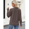 image:imageANRABESS Sweaters for Women Fall Lightweight Knit Pullover  Soft Long Sleeve V Neck Loose Fit Shirts Business Casual Work Tops Winter Spring BlousesTaupe