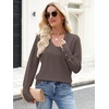 image:imageANRABESS Sweaters for Women Fall Lightweight Knit Pullover  Soft Long Sleeve V Neck Loose Fit Shirts Business Casual Work Tops Winter Spring BlousesTaupe