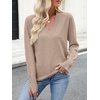 image:imageANRABESS Sweaters for Women Fall Lightweight Knit Pullover  Soft Long Sleeve V Neck Loose Fit Shirts Business Casual Work Tops Winter Spring BlousesTan