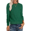 image:imageANRABESS Sweaters for Women Loose Fit Lightweight  Scalloped Long Sleeve Tops Soft Cozy Knit Pullover Travel Work Daily Wear Colthes 2026 Fall Casual Dressy OutfitsForest Green