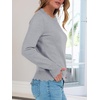 image:imageANRABESS Sweaters for Women Loose Fit Lightweight  Scalloped Long Sleeve Tops Soft Cozy Knit Pullover Travel Work Daily Wear Colthes 2026 Fall Casual Dressy OutfitsGrey