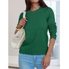 image:imageANRABESS Sweaters for Women Loose Fit Lightweight  Scalloped Long Sleeve Tops Soft Cozy Knit Pullover Travel Work Daily Wear Colthes 2026 Fall Casual Dressy OutfitsForest Green