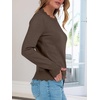 image:imageANRABESS Sweaters for Women Loose Fit Lightweight  Scalloped Long Sleeve Tops Soft Cozy Knit Pullover Travel Work Daily Wear Colthes 2026 Fall Casual Dressy OutfitsBrown