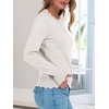 image:imageANRABESS Sweaters for Women Loose Fit Lightweight  Scalloped Long Sleeve Tops Soft Cozy Knit Pullover Travel Work Daily Wear Colthes 2026 Fall Casual Dressy OutfitsWhite
