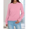 image:imageANRABESS Sweaters for Women Loose Fit Lightweight  Scalloped Long Sleeve Tops Soft Cozy Knit Pullover Travel Work Daily Wear Colthes 2026 Fall Casual Dressy OutfitsCoral Pink