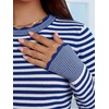 image:imageANRABESS Sweaters for Women Loose Fit Lightweight  Scalloped Long Sleeve Tops Soft Cozy Knit Pullover Travel Work Daily Wear Colthes 2026 Fall Casual Dressy OutfitsBlue White Stripe