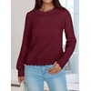image:imageANRABESS Sweaters for Women Loose Fit Lightweight  Scalloped Long Sleeve Tops Soft Cozy Knit Pullover Travel Work Daily Wear Colthes 2026 Fall Casual Dressy OutfitsWine Red