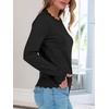 image:imageANRABESS Sweaters for Women Loose Fit Lightweight  Scalloped Long Sleeve Tops Soft Cozy Knit Pullover Travel Work Daily Wear Colthes 2026 Fall Casual Dressy OutfitsBlack