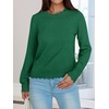 image:imageANRABESS Sweaters for Women Loose Fit Lightweight  Scalloped Long Sleeve Tops Soft Cozy Knit Pullover Travel Work Daily Wear Colthes 2026 Fall Casual Dressy OutfitsForest Green