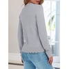image:imageANRABESS Sweaters for Women Loose Fit Lightweight  Scalloped Long Sleeve Tops Soft Cozy Knit Pullover Travel Work Daily Wear Colthes 2026 Fall Casual Dressy OutfitsGrey