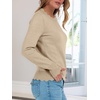 image:imageANRABESS Sweaters for Women Loose Fit Lightweight  Scalloped Long Sleeve Tops Soft Cozy Knit Pullover Travel Work Daily Wear Colthes 2026 Fall Casual Dressy OutfitsTan