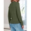 image:imageANRABESS Sweaters for Women Loose Fit Lightweight  Scalloped Long Sleeve Tops Soft Cozy Knit Pullover Travel Work Daily Wear Colthes 2026 Fall Casual Dressy OutfitsArmy Green