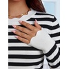 image:imageANRABESS Sweaters for Women Loose Fit Lightweight  Scalloped Long Sleeve Tops Soft Cozy Knit Pullover Travel Work Daily Wear Colthes 2026 Fall Casual Dressy OutfitsWhite Black Stripe