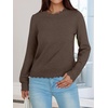 image:imageANRABESS Sweaters for Women Loose Fit Lightweight  Scalloped Long Sleeve Tops Soft Cozy Knit Pullover Travel Work Daily Wear Colthes 2026 Fall Casual Dressy OutfitsBrown