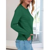 image:imageANRABESS Sweaters for Women Loose Fit Lightweight  Scalloped Long Sleeve Tops Soft Cozy Knit Pullover Travel Work Daily Wear Colthes 2026 Fall Casual Dressy OutfitsForest Green