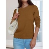image:imageANRABESS Sweaters for Women Loose Fit Lightweight  Scalloped Long Sleeve Tops Soft Cozy Knit Pullover Travel Work Daily Wear Colthes 2026 Fall Casual Dressy OutfitsCaramel