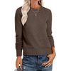 image:imageANRABESS Sweaters for Women Loose Fit Lightweight  Scalloped Long Sleeve Tops Soft Cozy Knit Pullover Travel Work Daily Wear Colthes 2026 Fall Casual Dressy OutfitsBrown