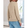 image:imageANRABESS Sweaters for Women Loose Fit Lightweight  Scalloped Long Sleeve Tops Soft Cozy Knit Pullover Travel Work Daily Wear Colthes 2026 Fall Casual Dressy OutfitsTan