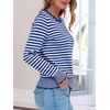 image:imageANRABESS Sweaters for Women Loose Fit Lightweight  Scalloped Long Sleeve Tops Soft Cozy Knit Pullover Travel Work Daily Wear Colthes 2026 Fall Casual Dressy OutfitsBlue White Stripe