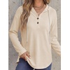 image:imageANRABESS Waffle Knit Hoodies for Women Lightweight Sweatshirt  Comfy Drawstring Long Sleeve Fall Fashion Pullover Tops Loose Fit Curved Hem Casual Daily Wear amp Work Winter OutfitsBeige