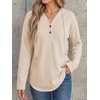 image:imageANRABESS Waffle Knit Hoodies for Women Lightweight Sweatshirt  Comfy Drawstring Long Sleeve Fall Fashion Pullover Tops Loose Fit Curved Hem Casual Daily Wear amp Work Winter OutfitsBeige