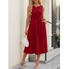 image:imageANRABESS Women Formal Sleeveless Cocktail Midi Dresses  Summer Wedding Guest Dress Elegant with Belted Business Work Modest ALine Versatile for Party Dinner EveningRed