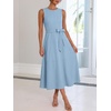 image:imageANRABESS Women Formal Sleeveless Cocktail Midi Dresses  Summer Wedding Guest Dress Elegant with Belted Business Work Modest ALine Versatile for Party Dinner EveningLight Blue