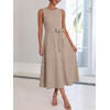 image:imageANRABESS Women Formal Sleeveless Cocktail Midi Dresses  Summer Wedding Guest Dress Elegant with Belted Business Work Modest ALine Versatile for Party Dinner EveningBeige