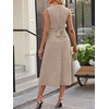 image:imageANRABESS Women Formal Sleeveless Cocktail Midi Dresses  Summer Wedding Guest Dress Elegant with Belted Business Work Modest ALine Versatile for Party Dinner EveningBeige