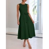 image:imageANRABESS Women Formal Sleeveless Cocktail Midi Dresses  Summer Wedding Guest Dress Elegant with Belted Business Work Modest ALine Versatile for Party Dinner EveningDark Green